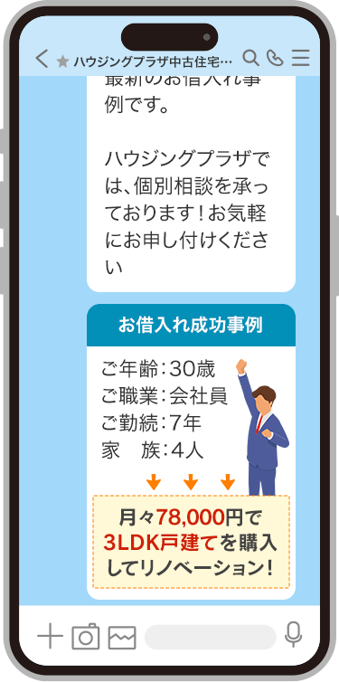 LINE 借入事例配信