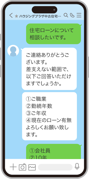 LINEで住宅ローン相談例